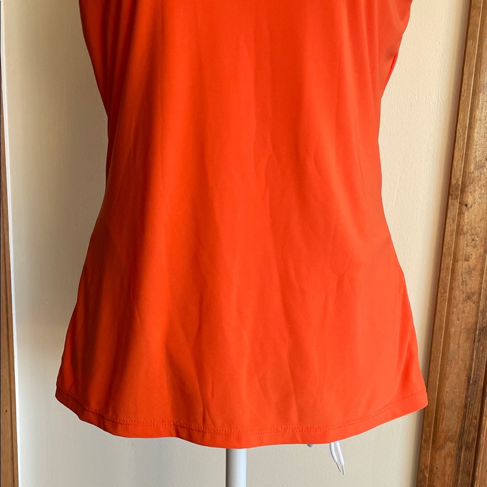 LAUREN RALPH LAUREN Bright Orange Sleeveless V-Neck Tank Top PM - Picture 14 of 16